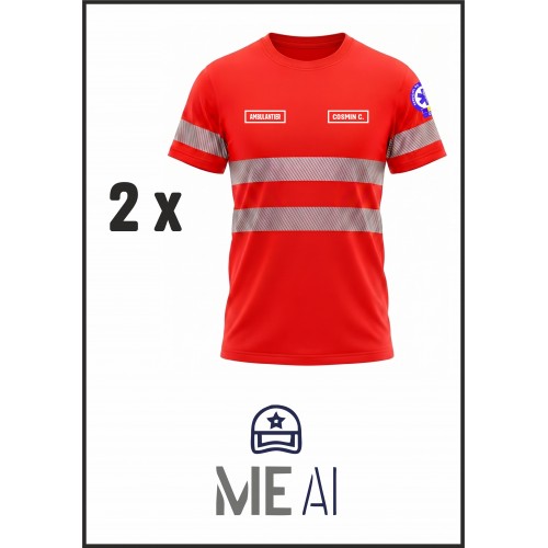  Set Tricouri Bază Gât 100% Bumbac  - Ambulanță 