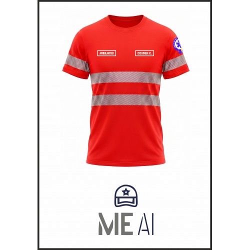 Tricou Bază Gât Bumbac 100% - Ambulanță 