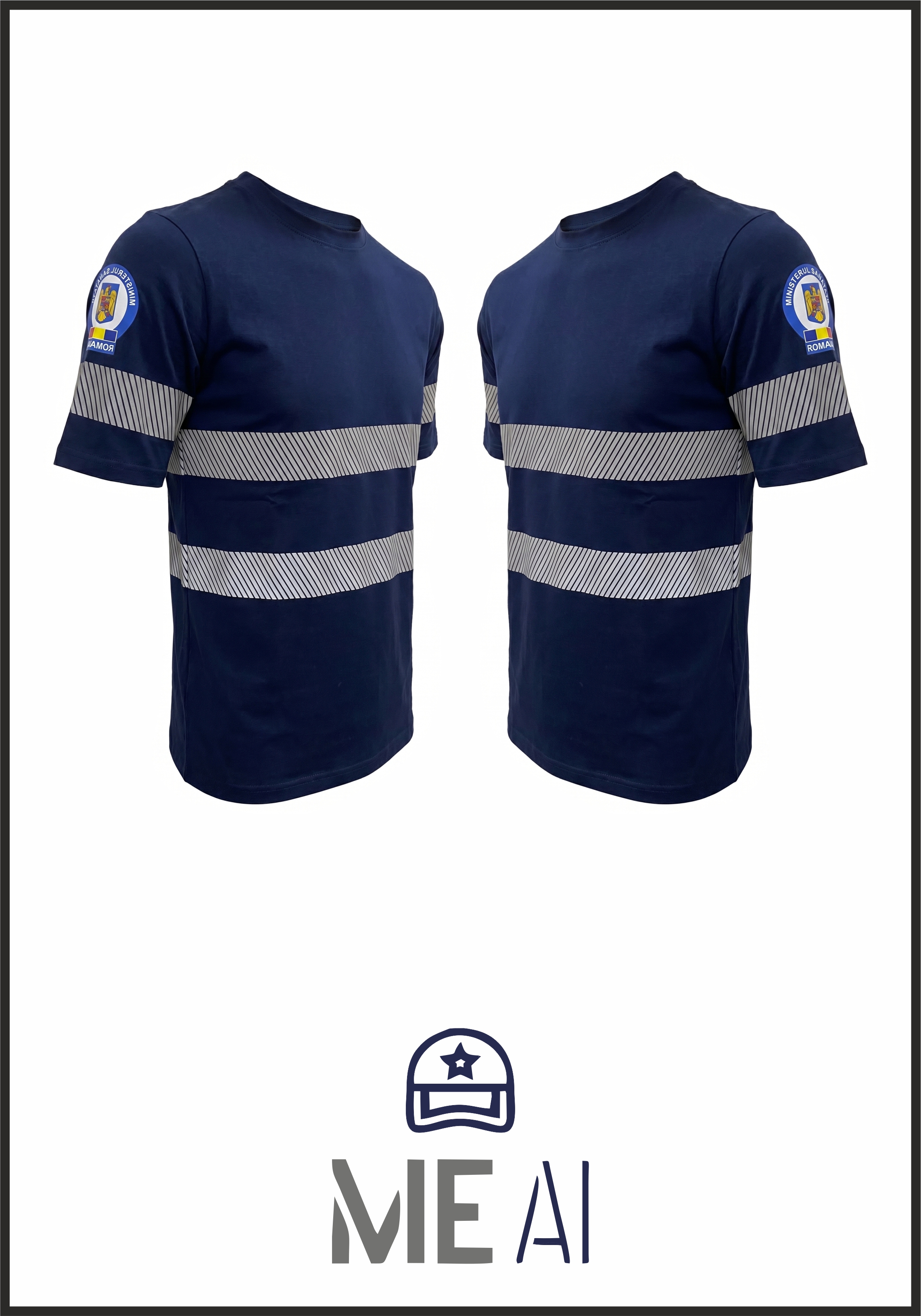  Set Tricouri Glat Bleumarin - Ambulanță 