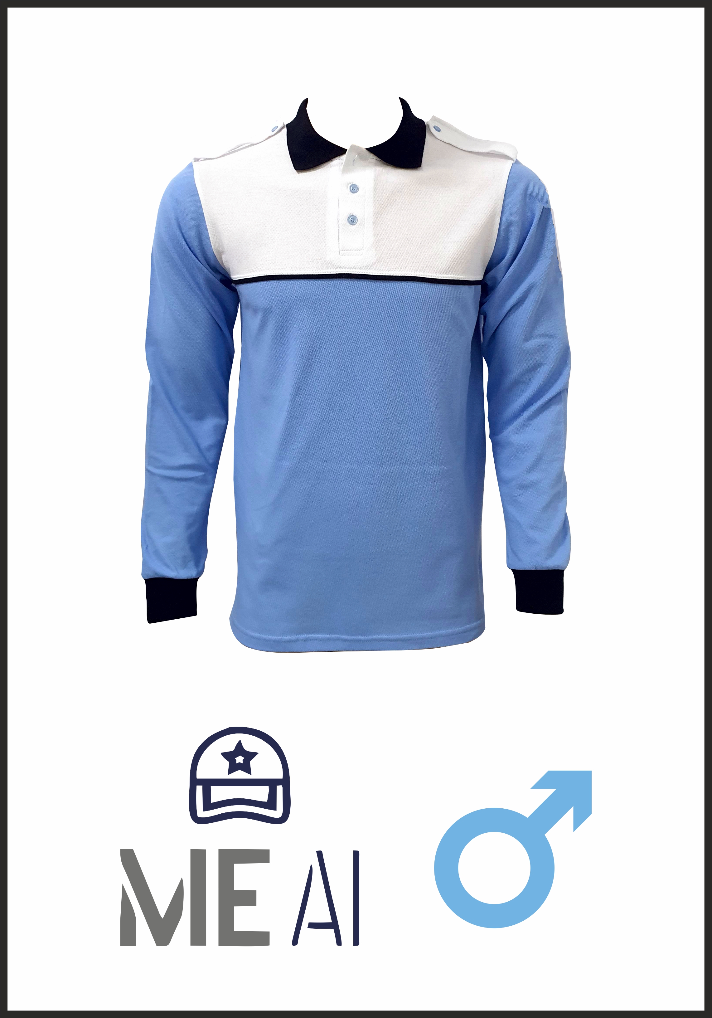 Bluză Polo Alb/bleu - Combat Bărbat