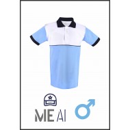 Tricou Polo Alb/bleu - Combat Bărbat