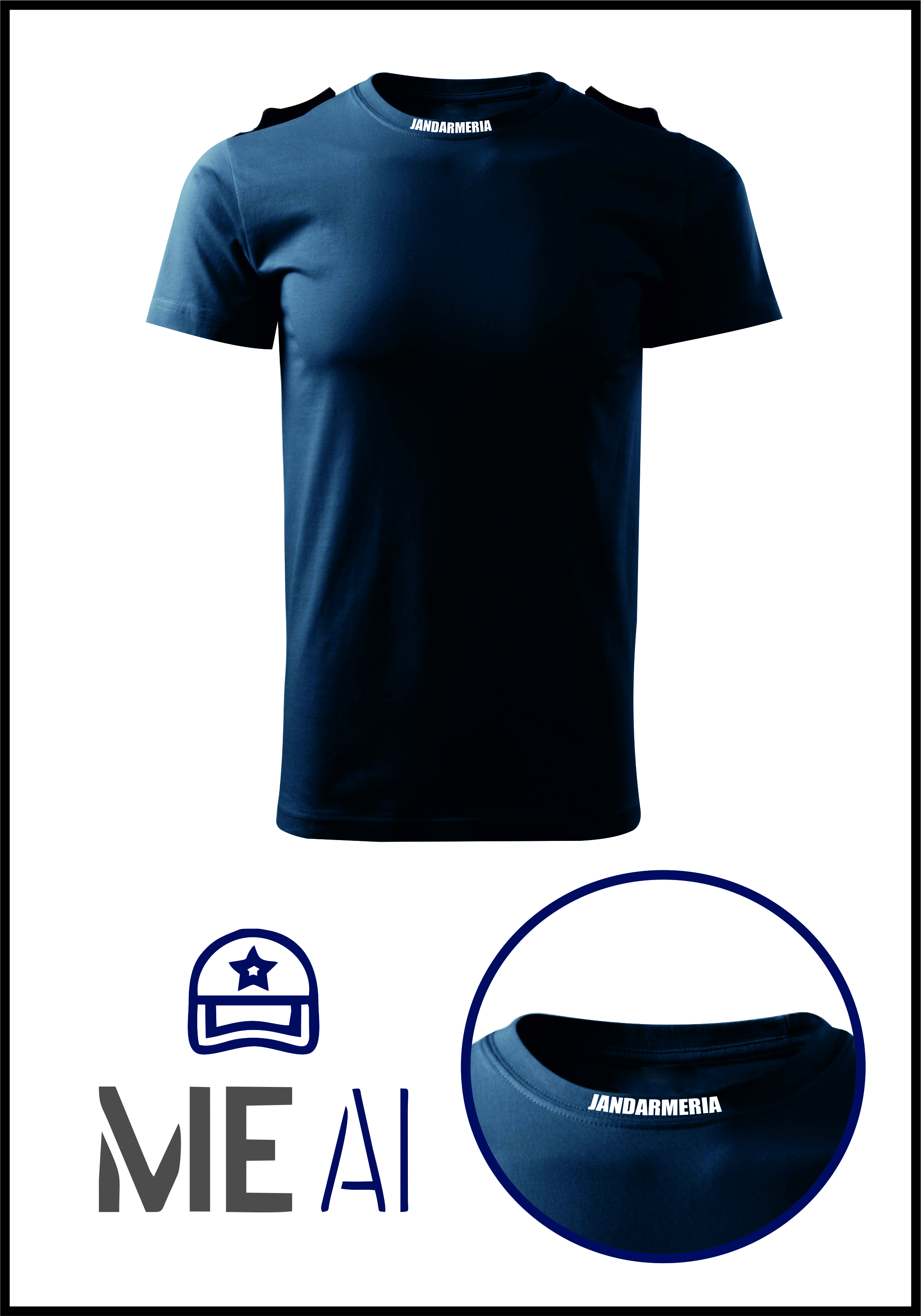 Tricou Glat BLEUMARIN - Jandarmeria Română