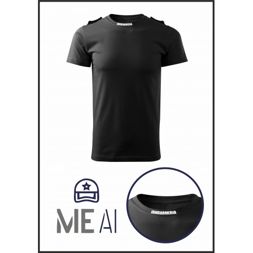 Tricou Glat NEGRU - Jandarmeria Română