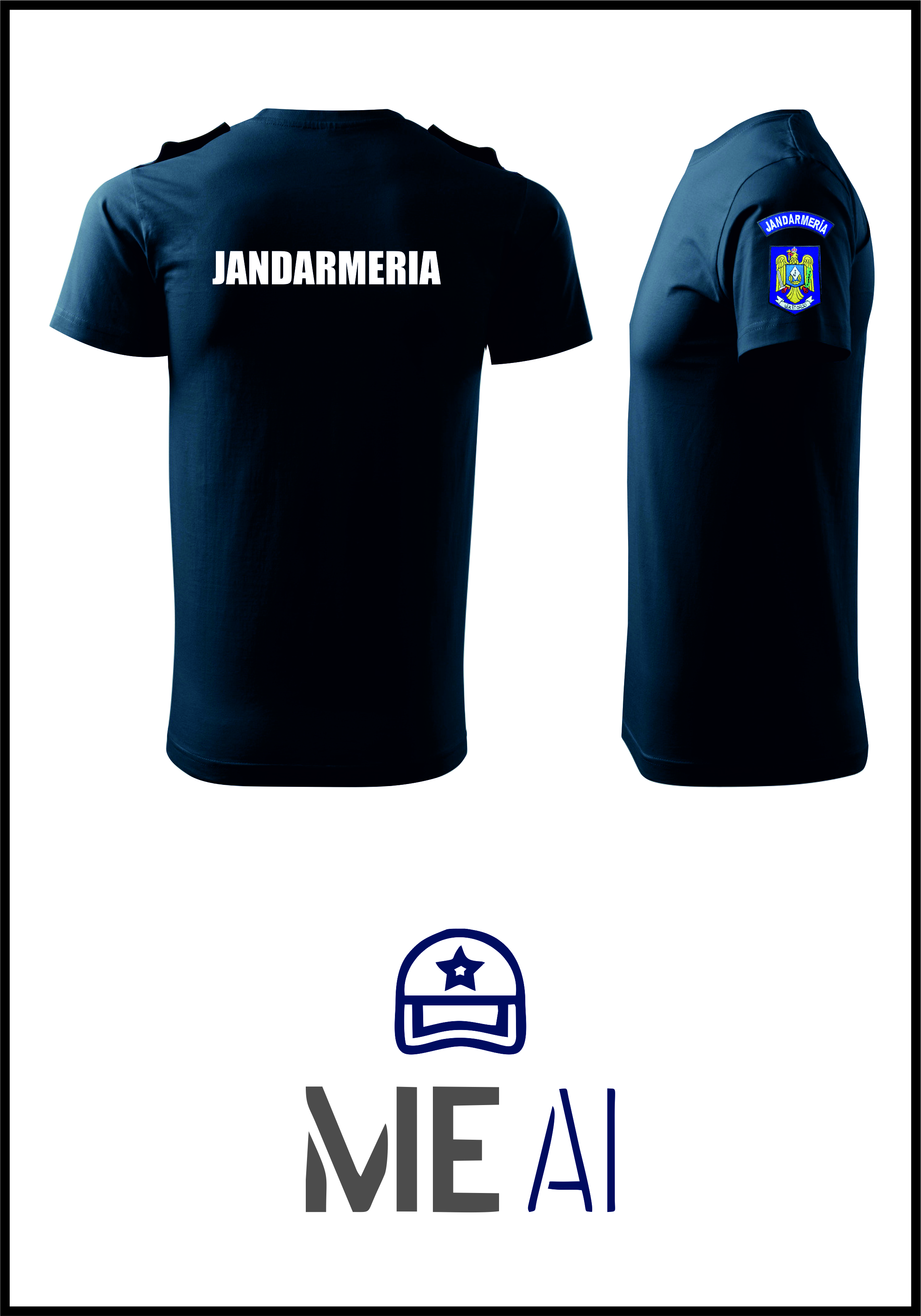 Tricou Glat BLEUMARIN - Jandarmeria Română