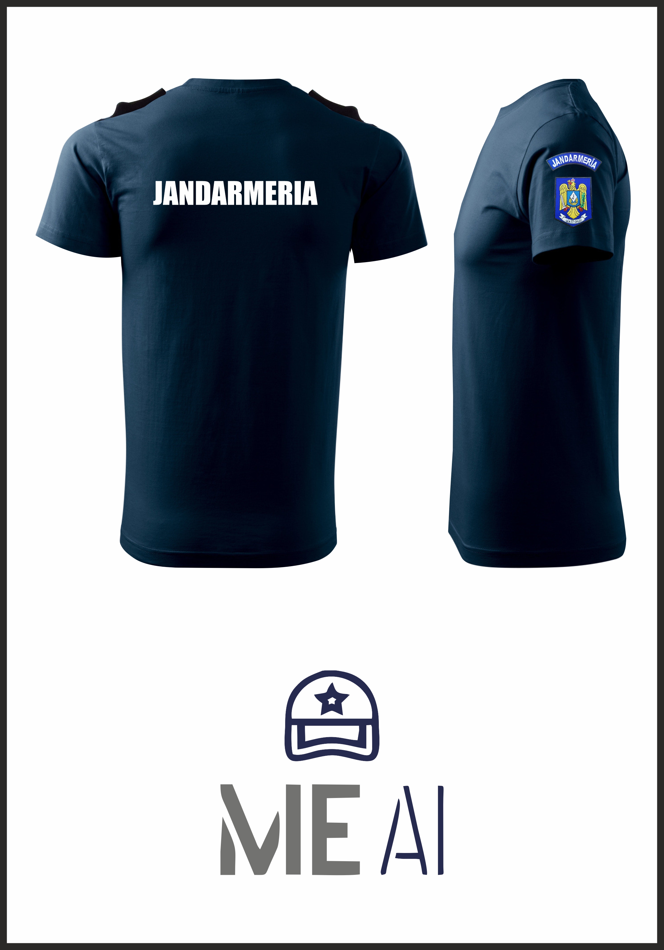 Set 3 Tricouri Glat Bleumarin - Jandarmeria Română