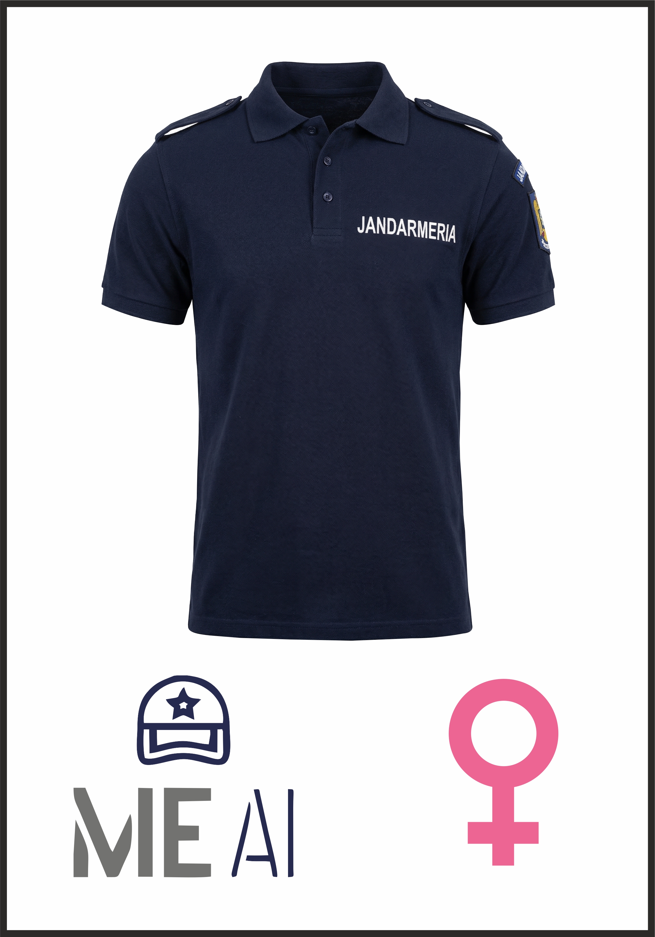 Tricou Polo Bleumarin -  Jandarmeria Română Damă