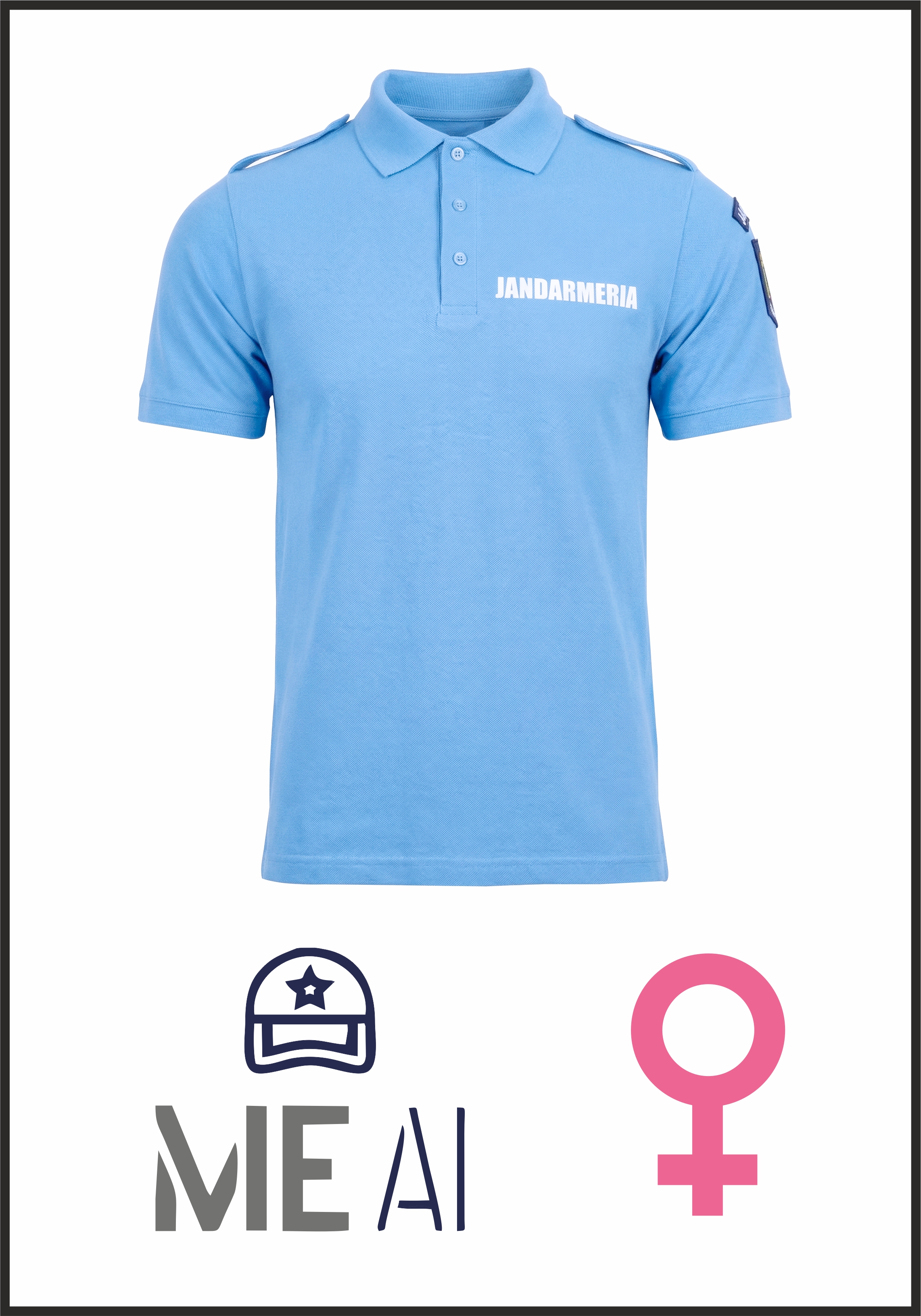 Tricou Polo Bleu -  Jandarmeria Română Damă
