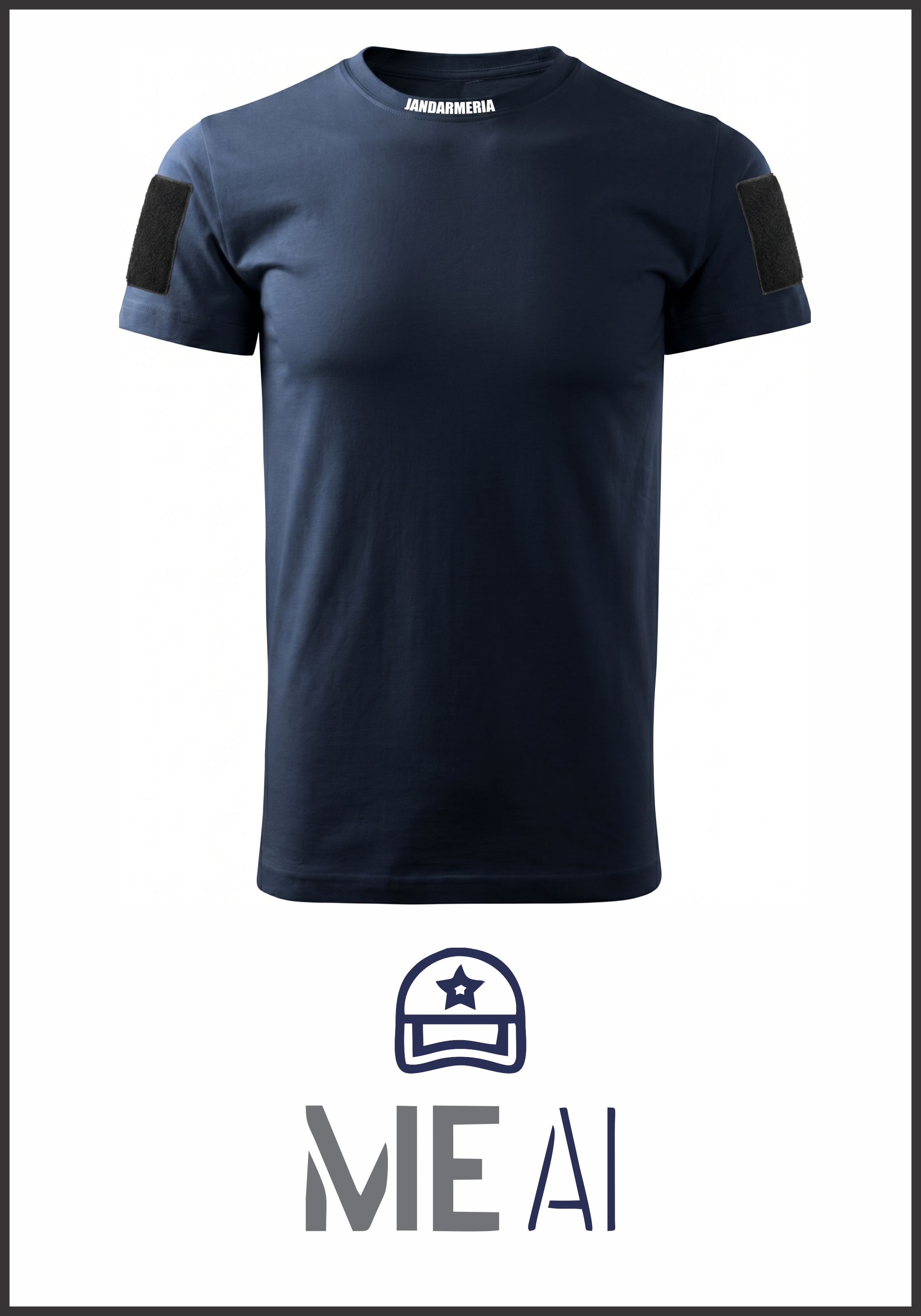 Tricou Glat BLEUMARIN Patch Mâneci - Jandarmeria Română