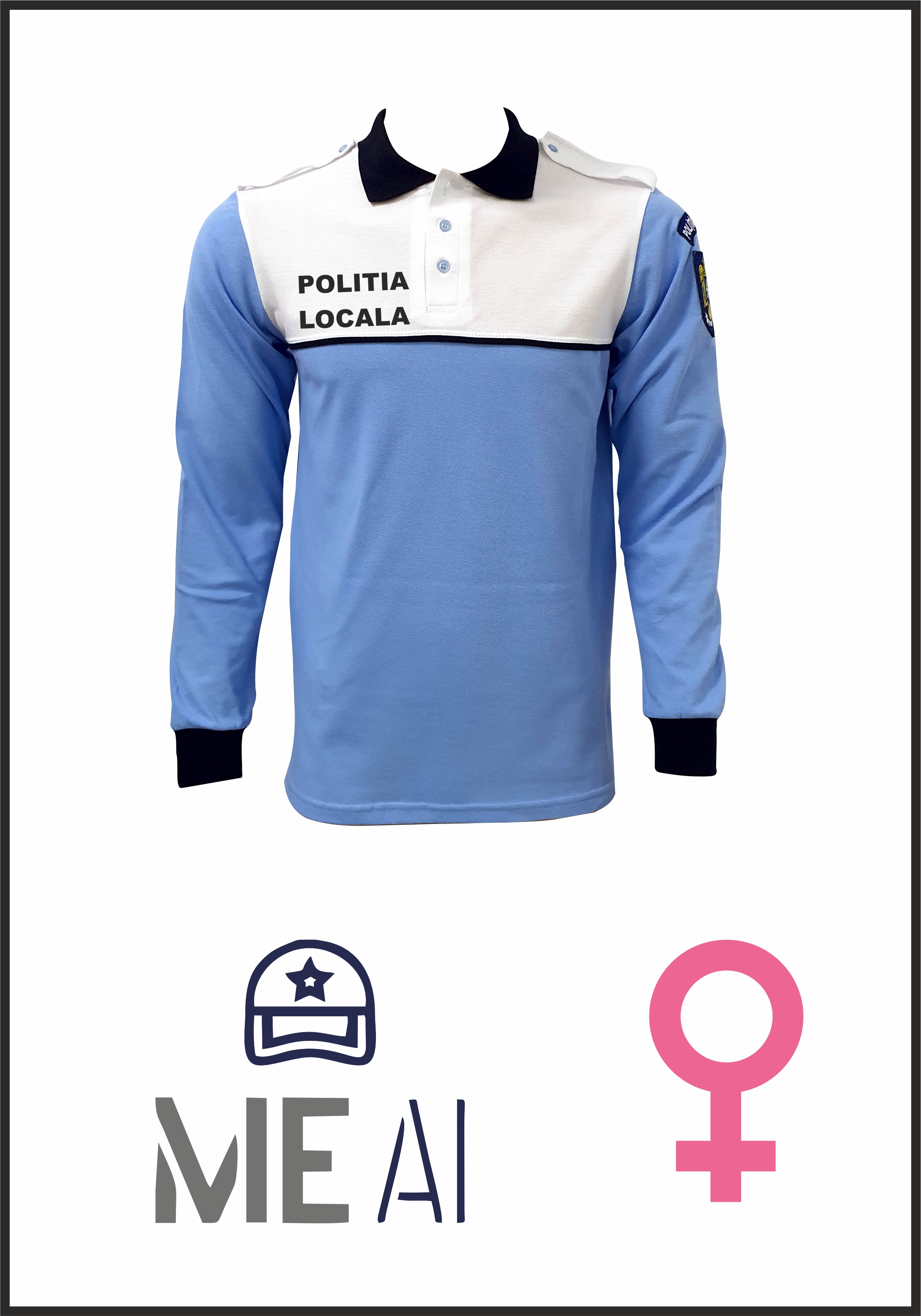 Bluză Polo Alb/bleu - Poliția Locală Rutieră Damă