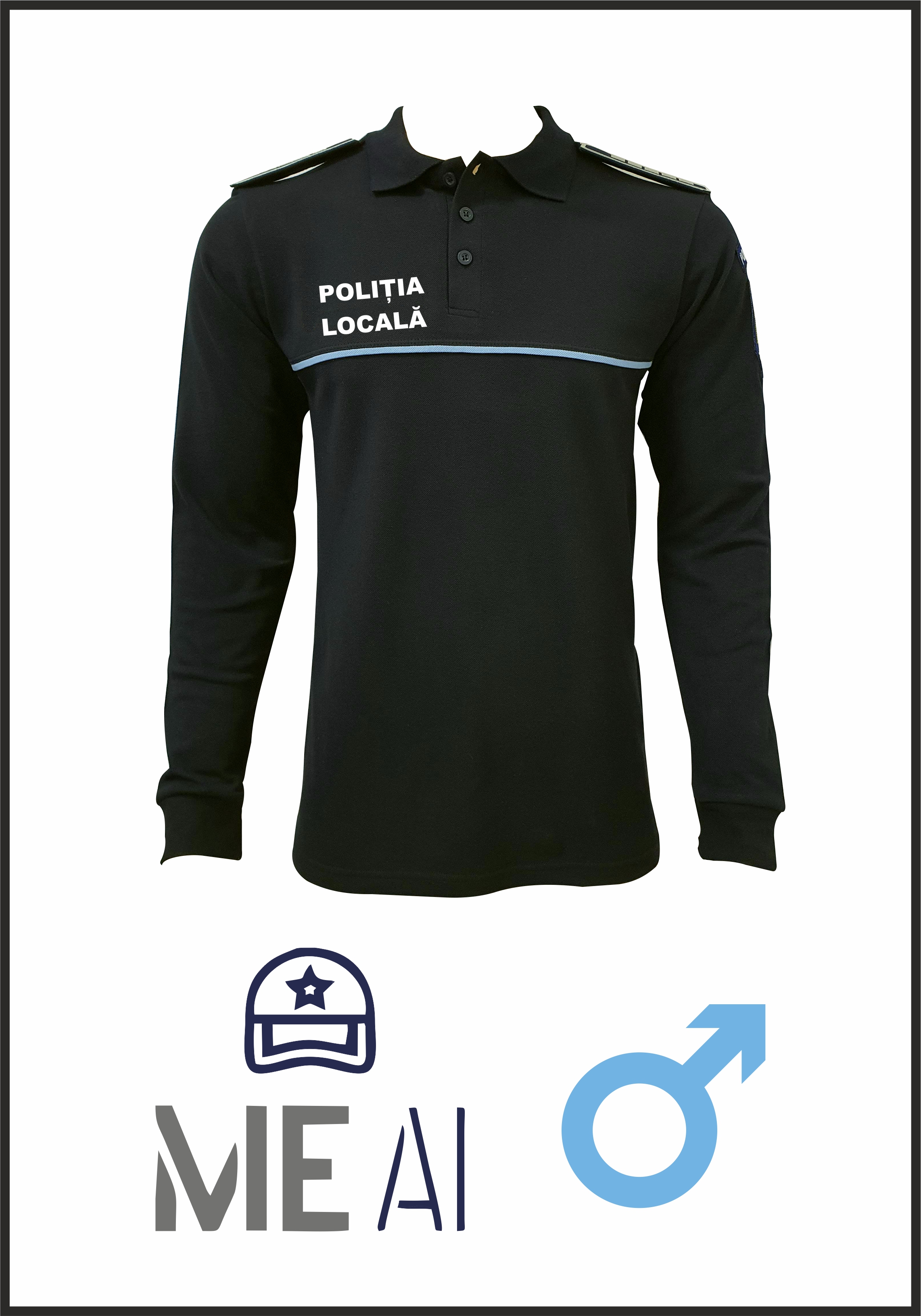 Bluză Polo Neagră - Poliția Locală Bărbat