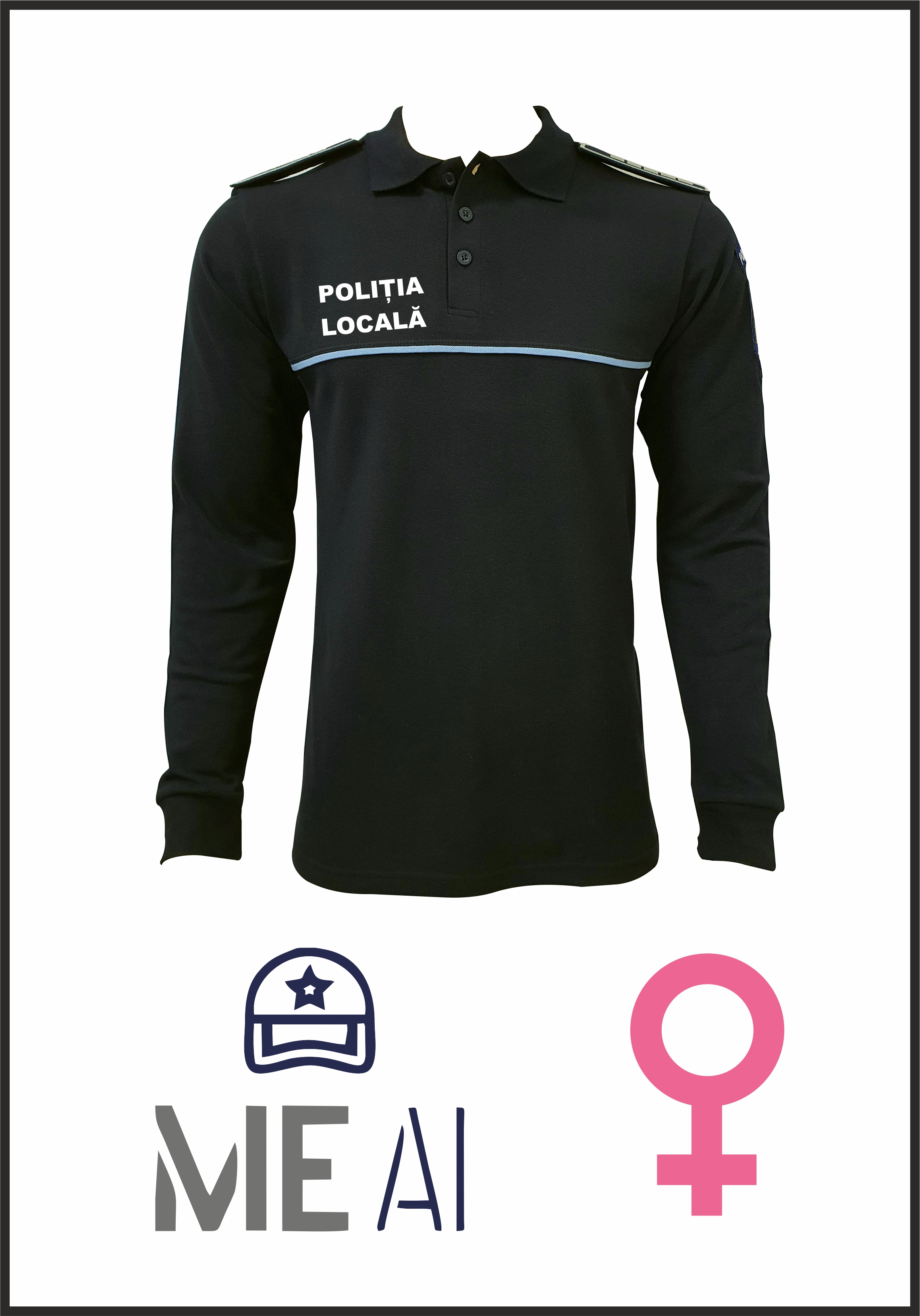 Bluză Polo Neagră - Poliția Locală Damă