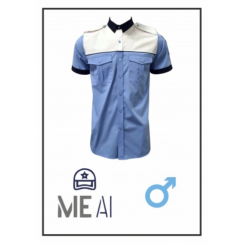 Cămașă mânecă scurtă Alb/bleu - Poliția Locală