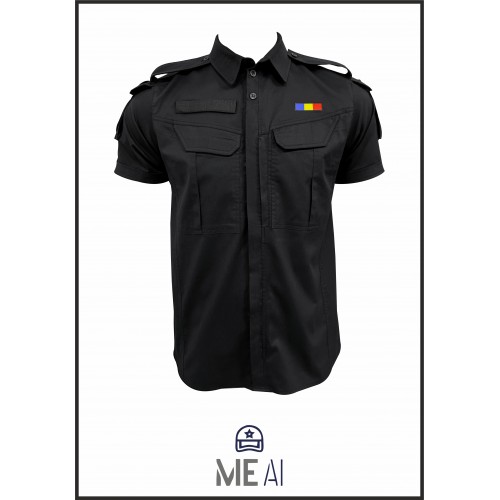 Cămașă tactică neagră Elite mânecă scurtă - Poliția Locală