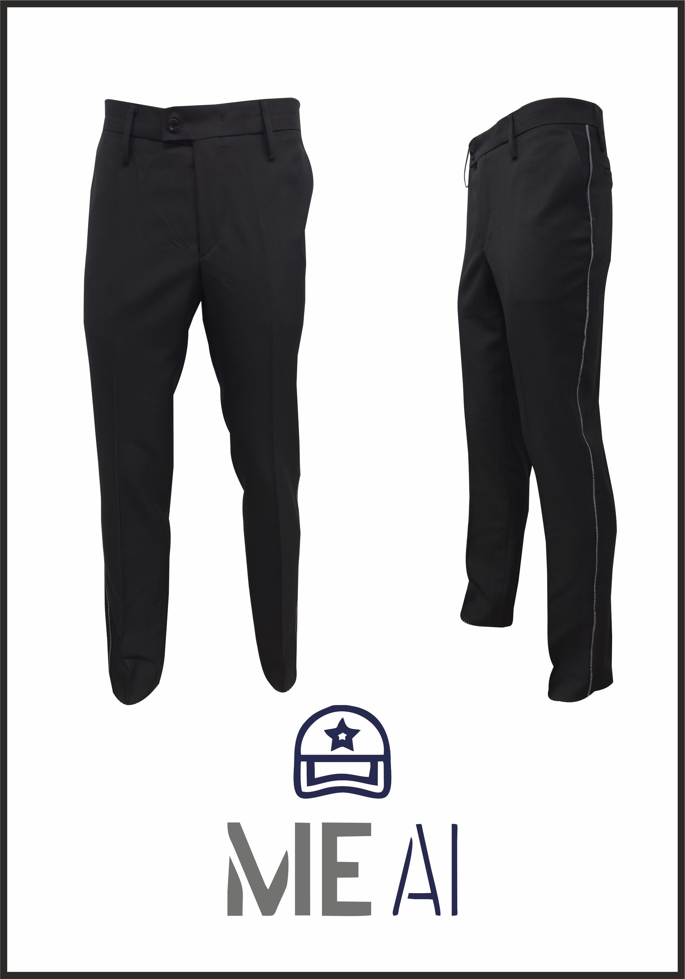 Pantalon Stofa Negri cu Vipusca