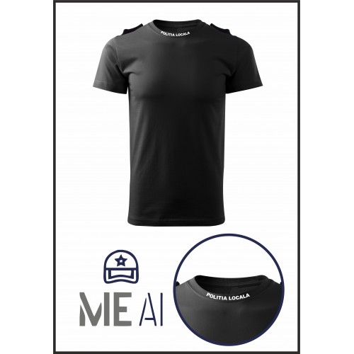 Tricou Glat Negru - Poliția Locală