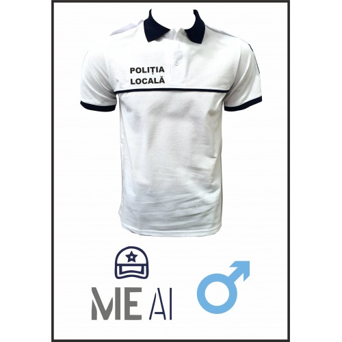 Tricou Polo Alb - Poliția Locală Bărbat