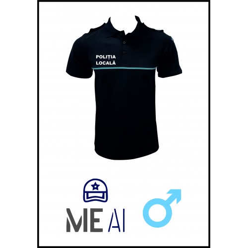 Tricou Polo Negru - Poliția Locală Bărbat