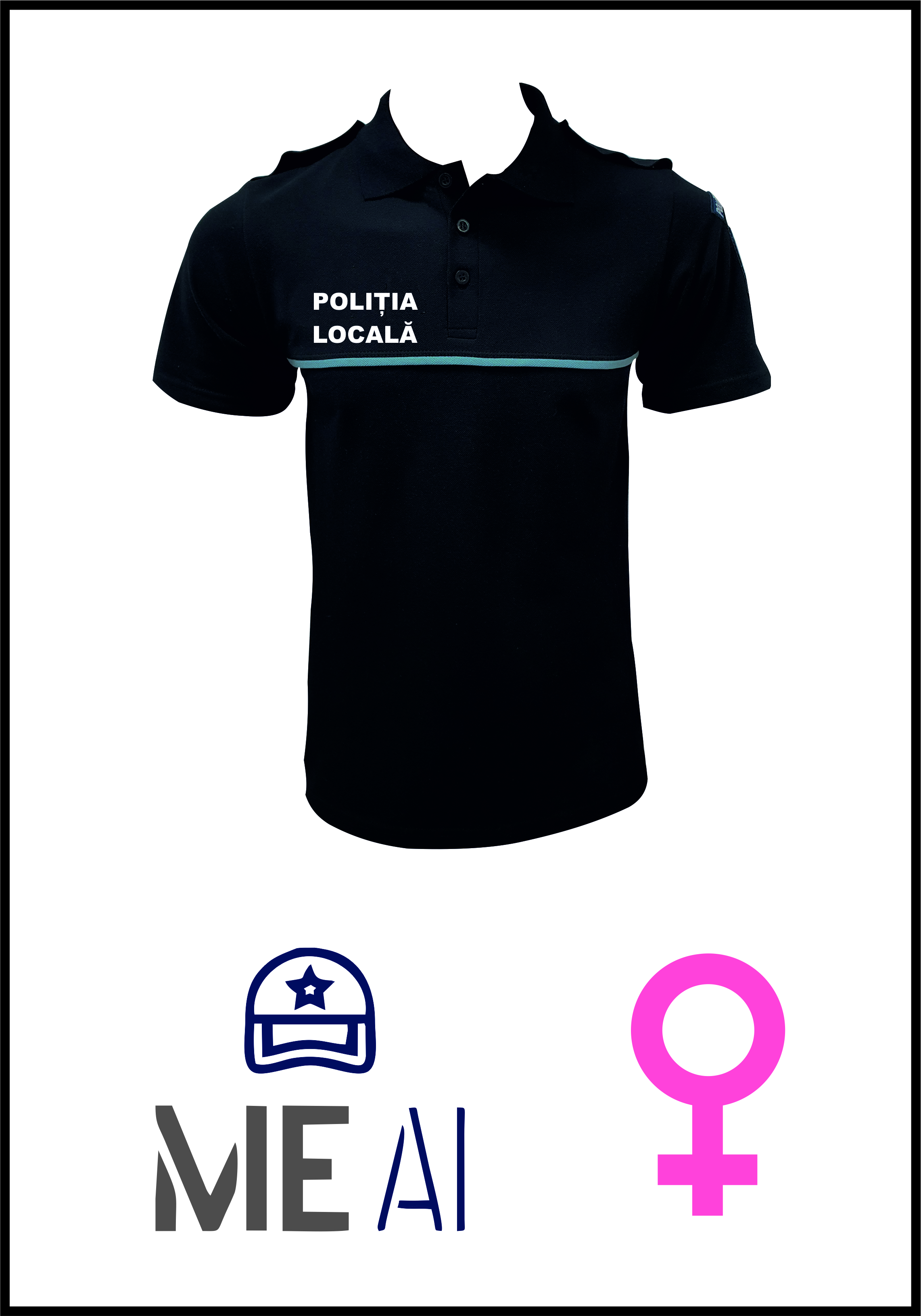 Tricou Polo Negru - Poliția Locală Damă