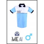 Tricou Polo Alb/Bleu - Poliția Locală Barbat