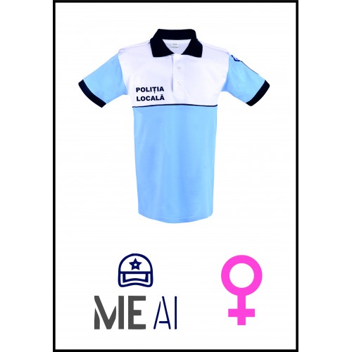 Tricou Polo Alb/Bleu - Poliția Locală Damă