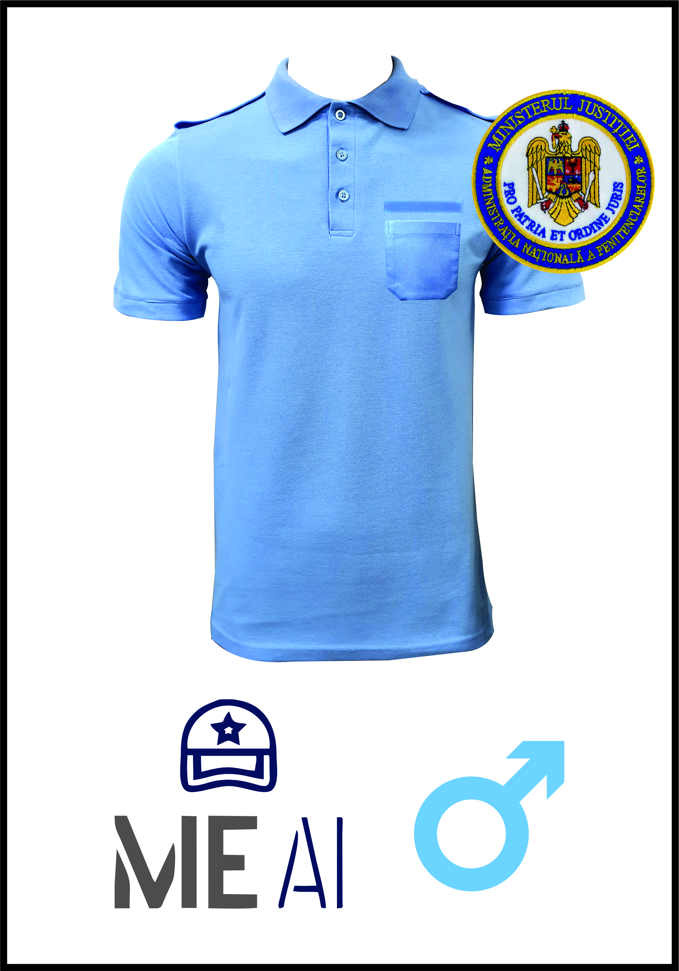 Tricou Polo BLEU - Poliția Penitenciară Bărbat