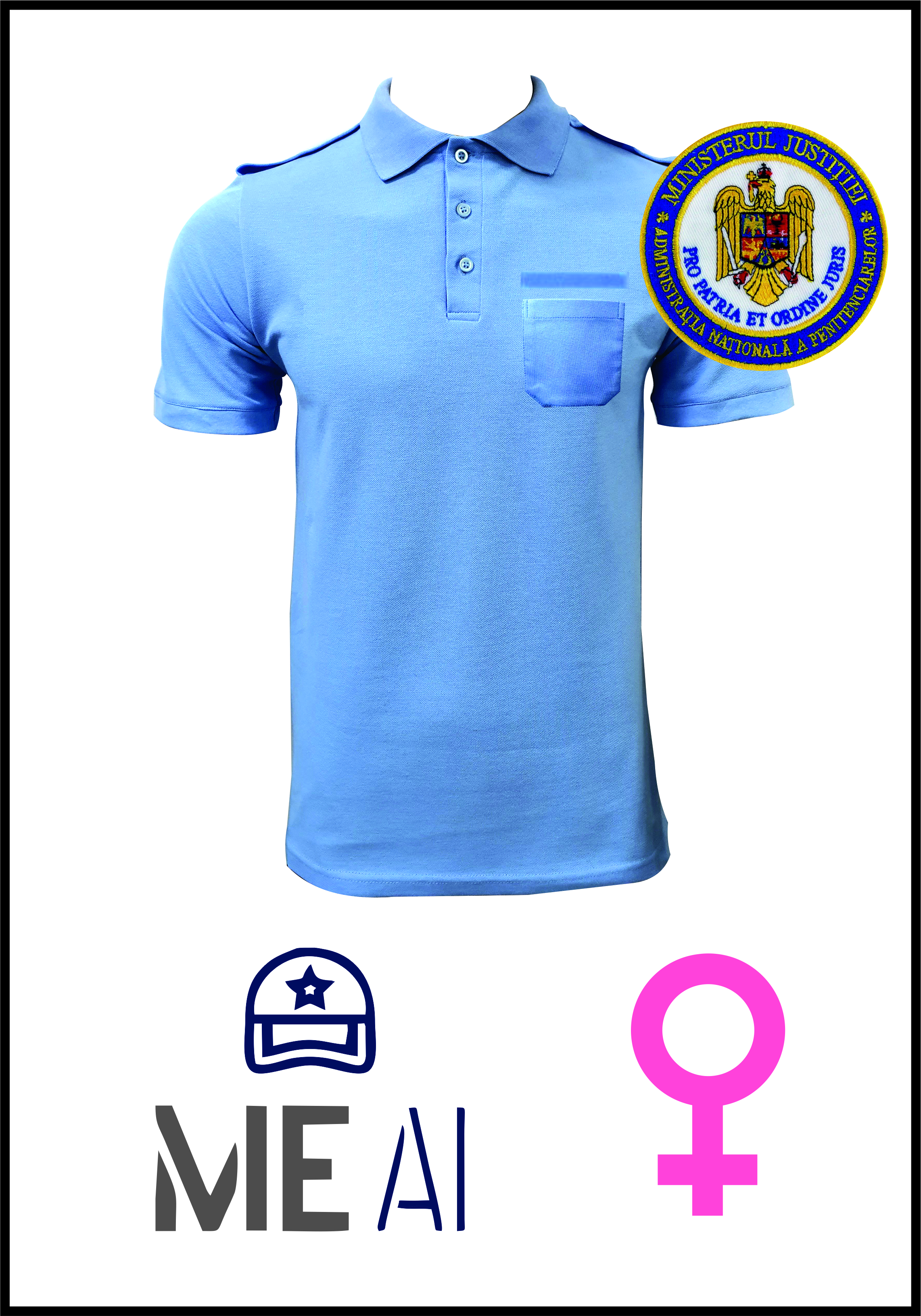 Tricou Polo BLEU - Poliția Penitenciară Damă
