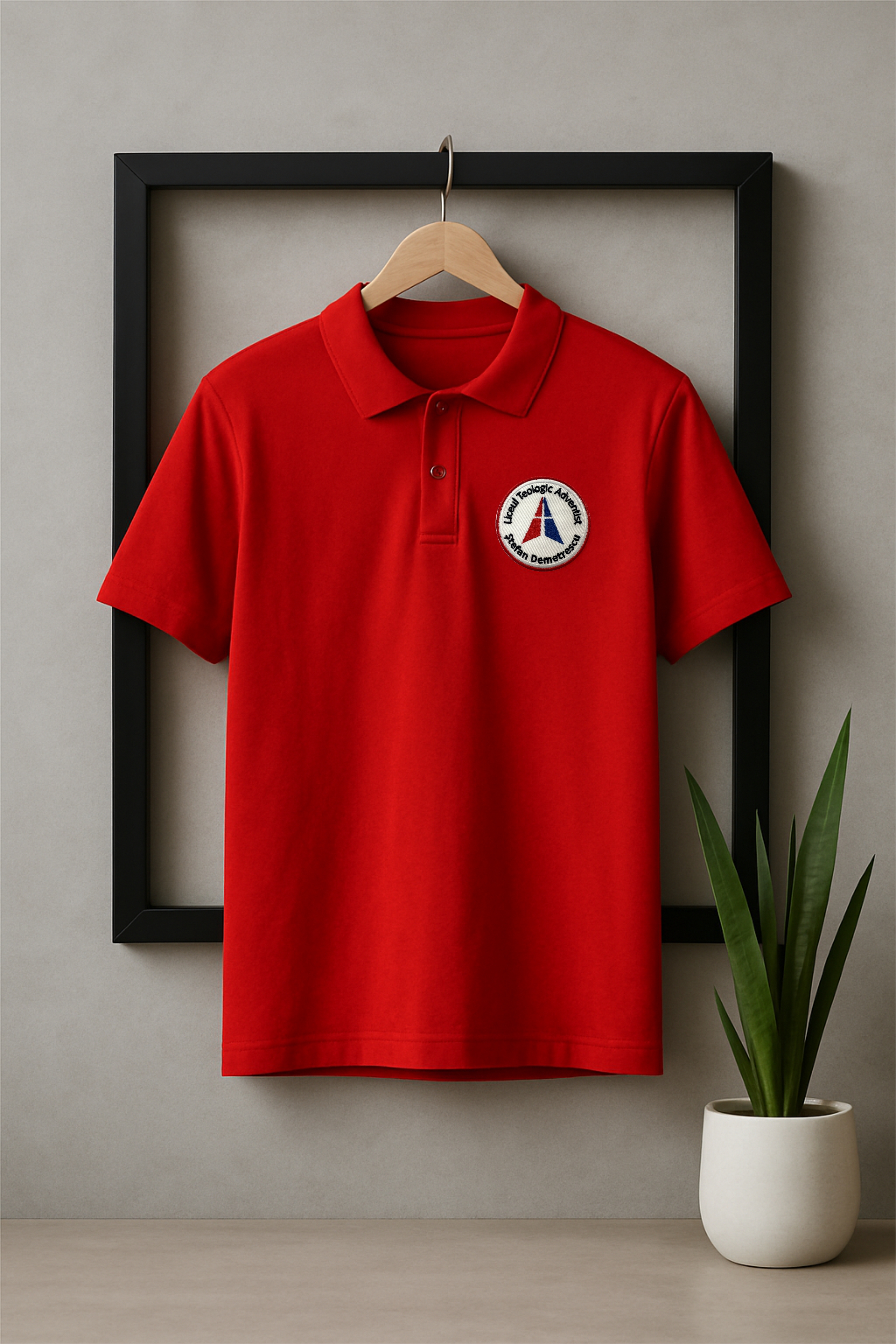 Tricou Polo Roșu Unisex - LTA Ștefan Demetrescu