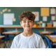 Tricou bază gât unisex - Alb