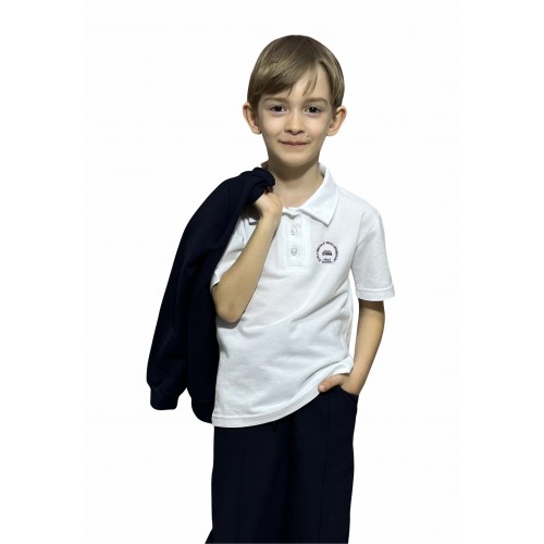 Tricou Polo Alb Unisex - M. Sîntimbreanu