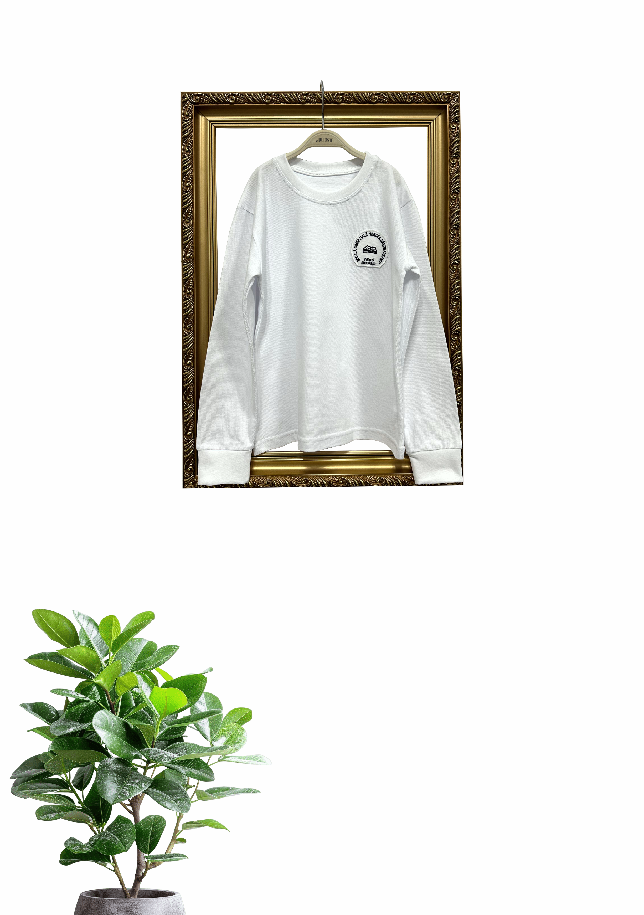 Bluză Pique Alb Unisex - M. Sîntimbreanu