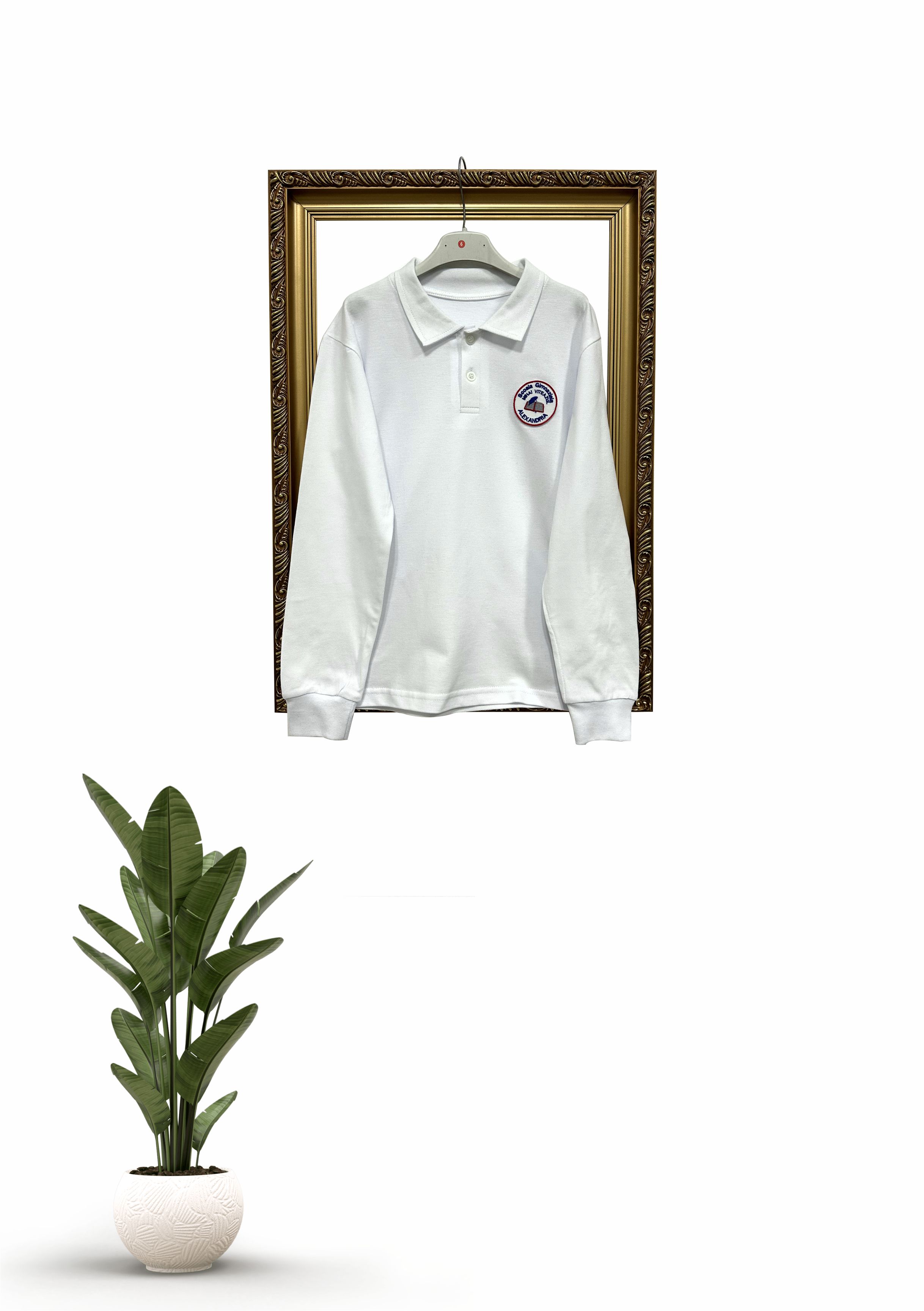 Bluză Polo Alb Unisex - Mihai Viteazul Nr. 2