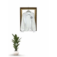 Bluză Polo Alb Unisex - Mihai Eminescu