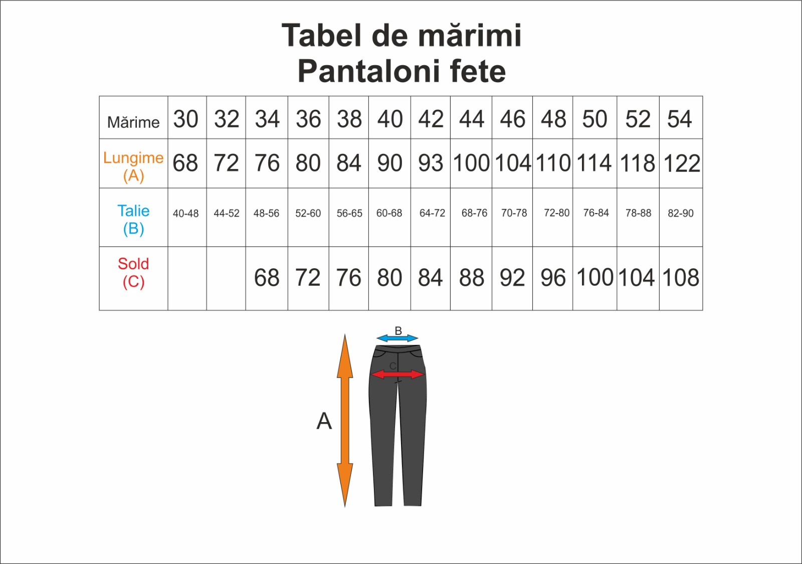Pantaloni lungi fete - Ștefan cel Mare